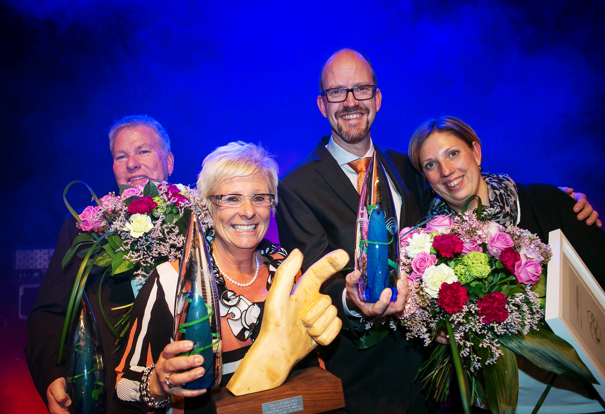 Mikael Wåhlund, Ewa Bylander, Torbjörn Backlund och Annika Johansson, prisvinnare 2013/Fotograf: Niklas Maupoix