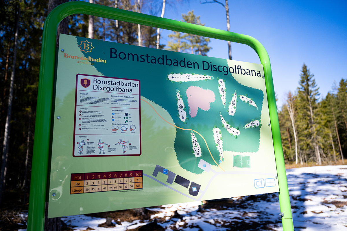 Bild på kartan över Bomstadbaden Discgolfbana